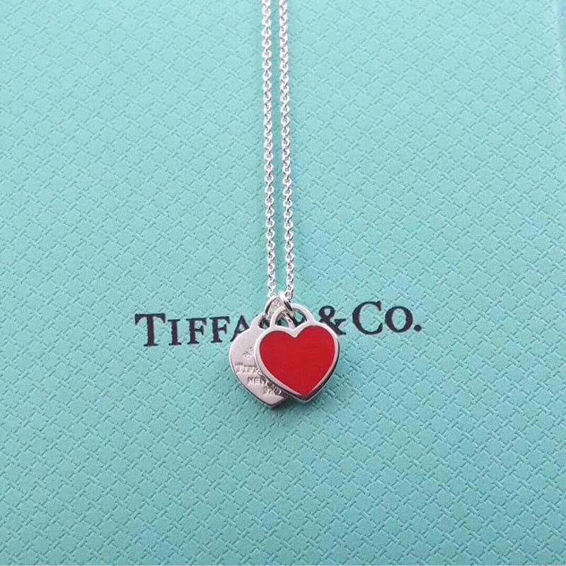 Double Heart Tag Necklace