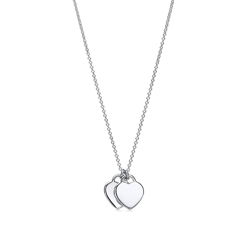 Double Heart Tag Necklace