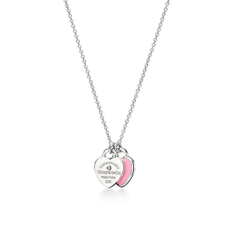 Double Heart Tag Necklace
