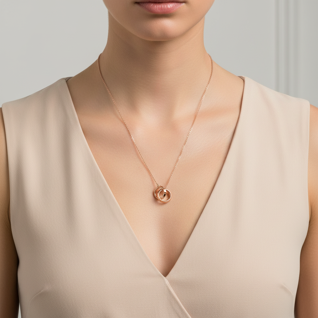 Atlas X Interlocking Circle Pendant Necklace
