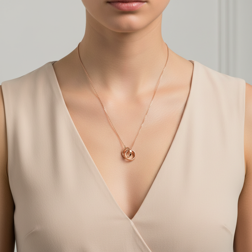 Atlas X Interlocking Circle Pendant Necklace