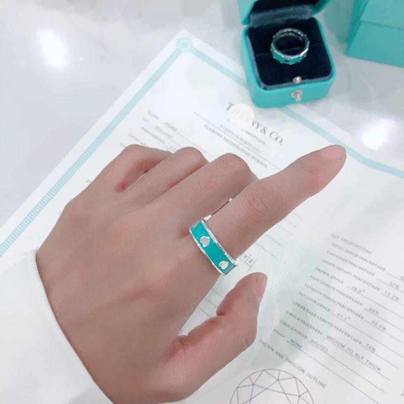 Blue Love Heart Ring