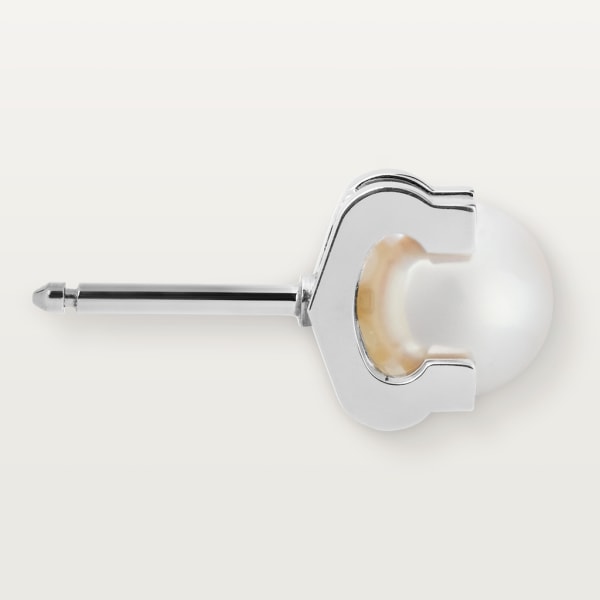 C Shaped Pearl Stud Earrings