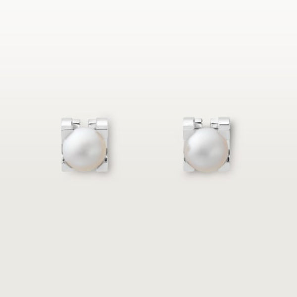 C Shaped Pearl Stud Earrings