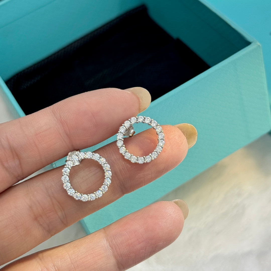 Circle Pavé Earrings