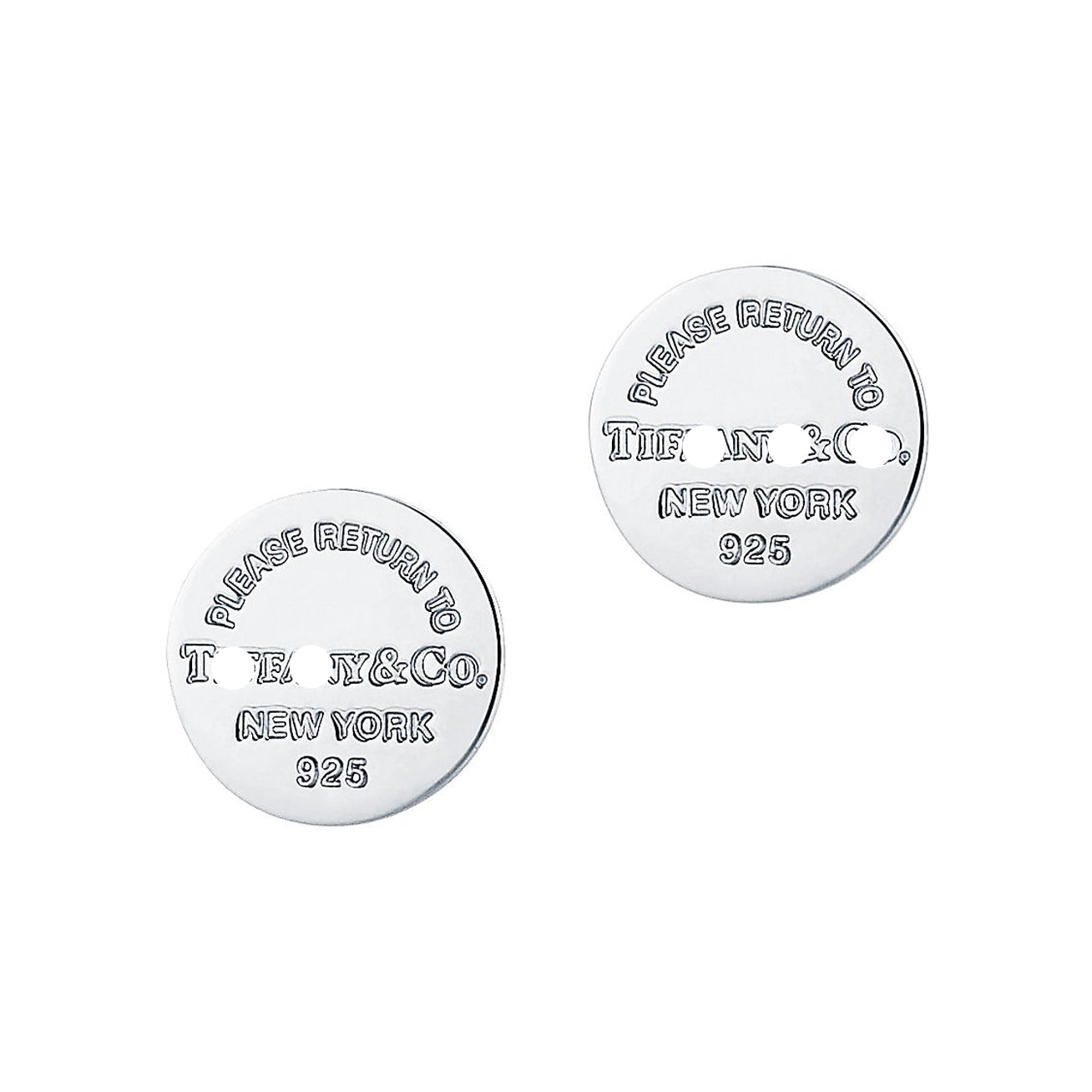 Engraved Circle Stud Earrings
