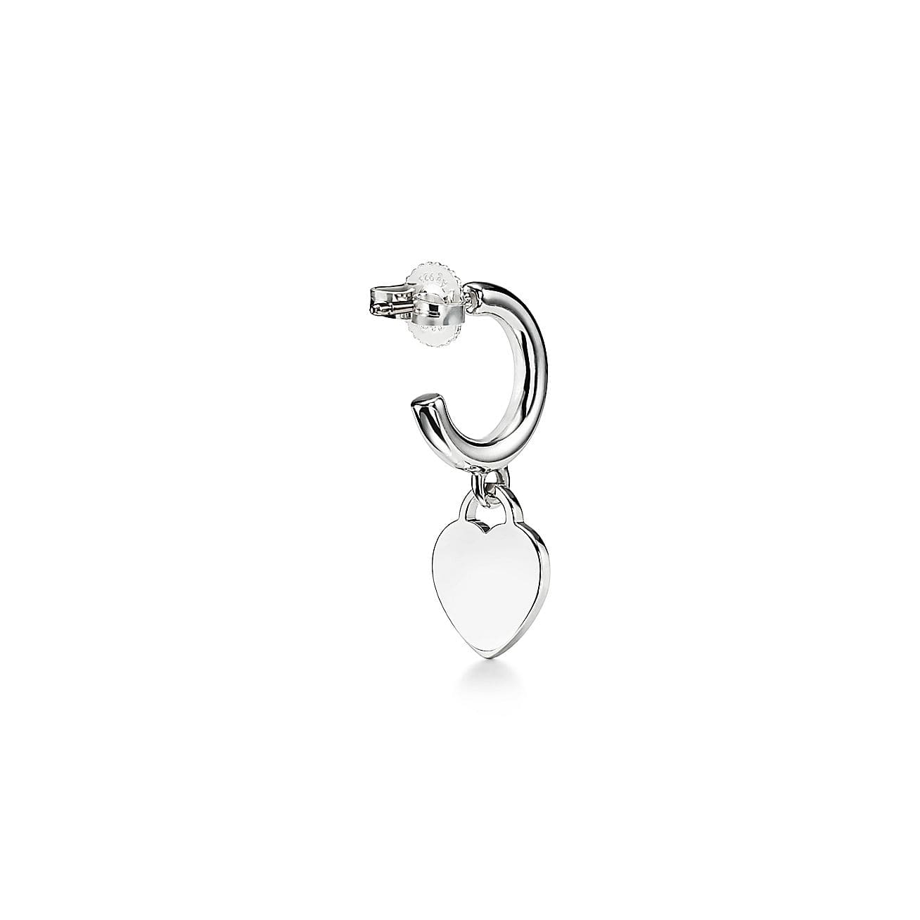 Engraved Heart Tag Hoop Earrings