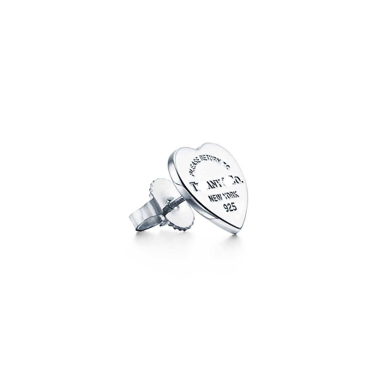 Engraved Heart Tag Stud Earrings