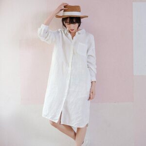 Relaxed Linen Dress Timeless Comfort for Summer Days F926